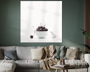 Cherry passion . Still life with humor and cherries by Saskia Dingemans Awarded Photographer