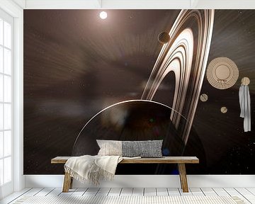 Raum und Zeit – Fantasieplanet mit Ringen von Jörg Hausmann