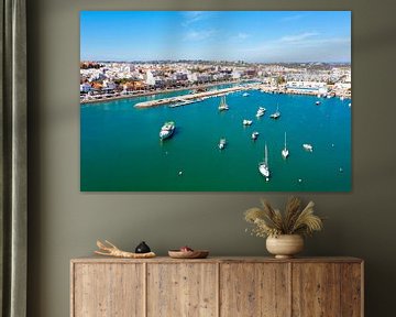 Luchtfoto van de haven in Lagos in Portugal van Eye on You