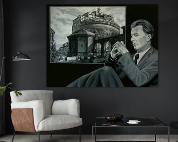 Aldous Huxley en Piranesi Schilderij van Paul Meijering