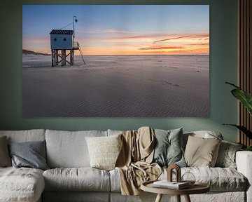 The house of the castaways at Terschelling during sunset by Raoul Baart