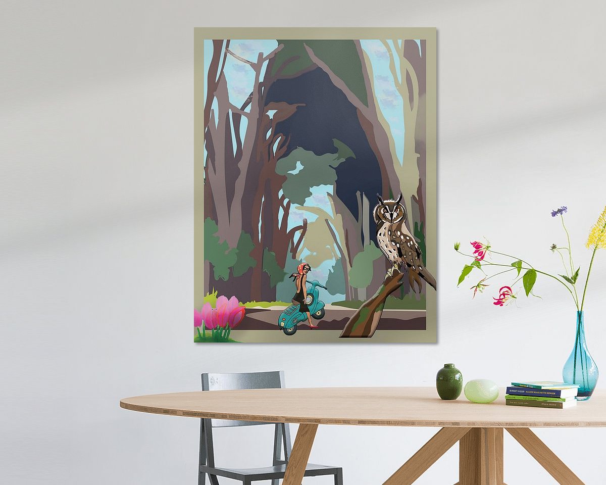 Voorbeeld van het werk in een kamer