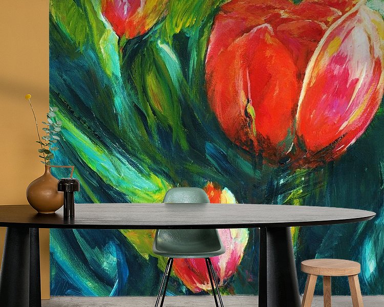 Voorbeeld van het werk in een kamer