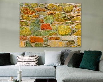 Rock Solid (Stone wall in earth colours) by Caroline Lichthart