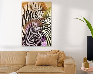 Bubblegum zebra van Gisela - Art for you