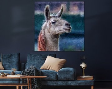 Portret van een lama (schilderij)