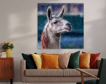 Portret van een lama (schilderij)