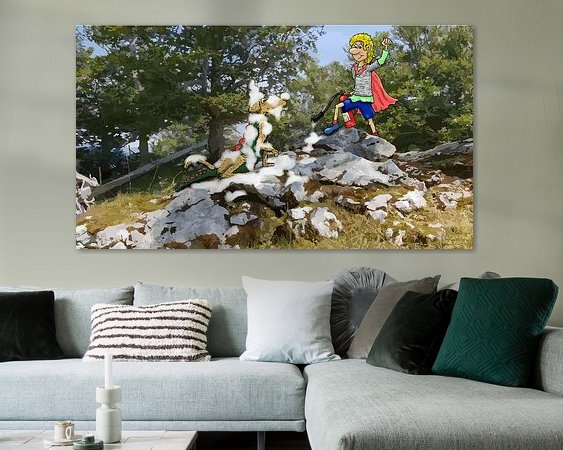 Voorbeeld van het werk in een kamer