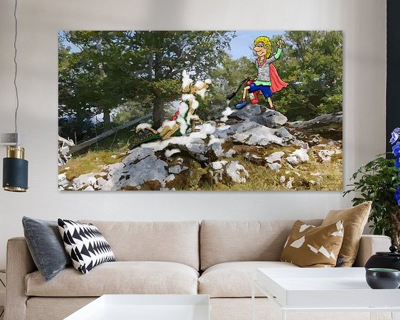 Voorbeeld van het werk in een kamer