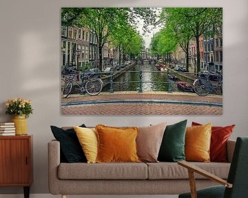 Gracht in Amsterdam van Manjik Pictures