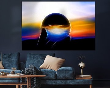 Een glazen bol in de zonsondergang van Denny Gruner