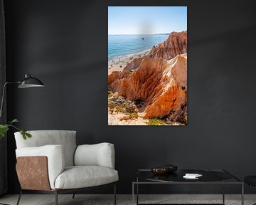Red Cliffs along the Beach: Algarce, Portugal by The Book of Wandering