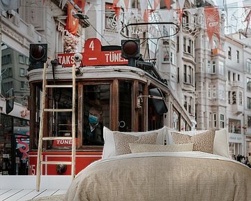 The famous Turkish tram in the beautiful city of Istanbul, Turkey. by Milene van Arendonk