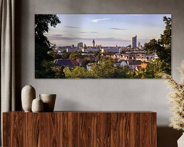 Leipzig city panorama by Frank Herrmann