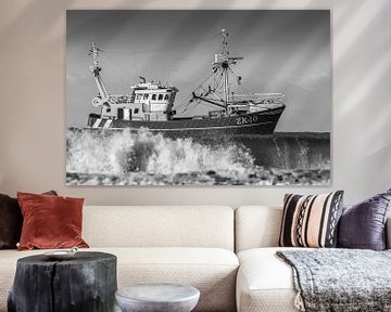 Fischerboot auf der Nordsee von Johanna Oud