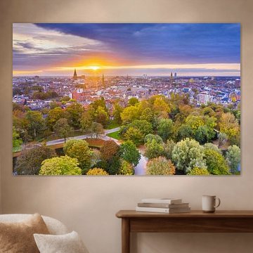 Sunrise over the Noorderplantsoen Groningen