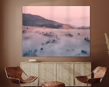 Winter morning fog on the sand of Heubach by Max Schiefele