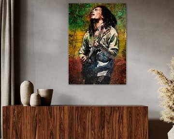 Bob Marley Gemälde von Bert Hooijer