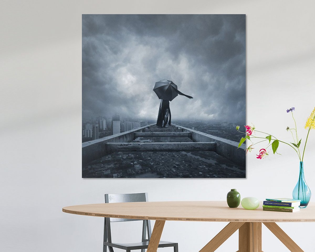 Voorbeeld van het werk in een kamer