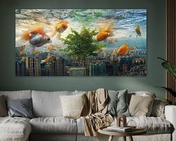 Voorbeeld van het werk in een kamer