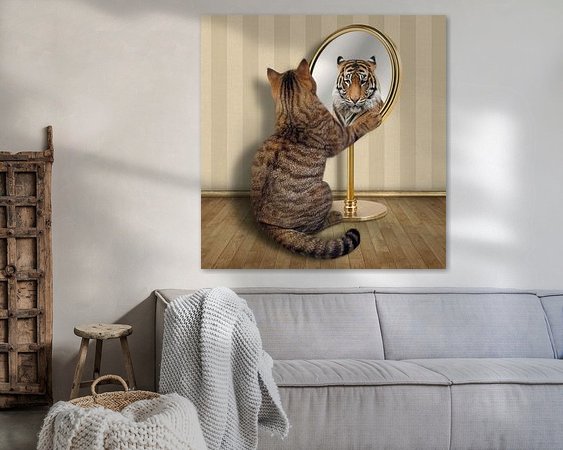 Voorbeeld van het werk in een kamer