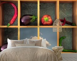 Voorbeeld van het werk in een kamer