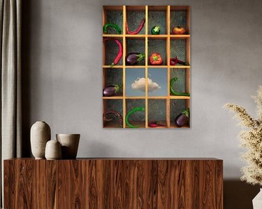 Voorbeeld van het werk in een kamer