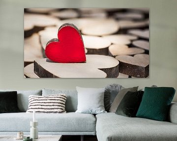 Rode houten liefde hart achtergrond van Alex Winter