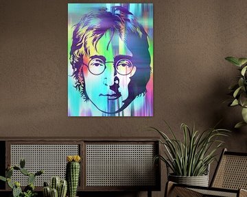 John Lennon Abstract Portret van Art By Dominic