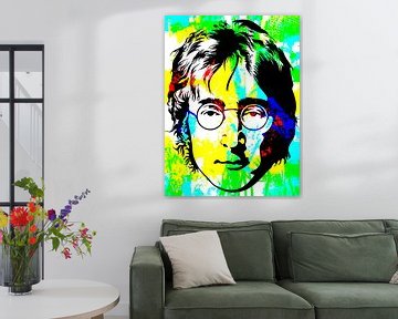 John Lennon Abstract Portret van Art By Dominic