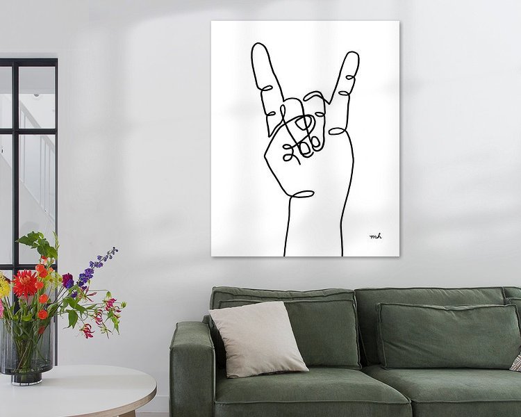 Voorbeeld van het werk in een kamer