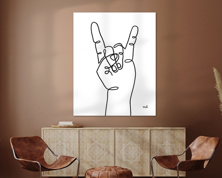 Voorbeeld van het werk in een kamer