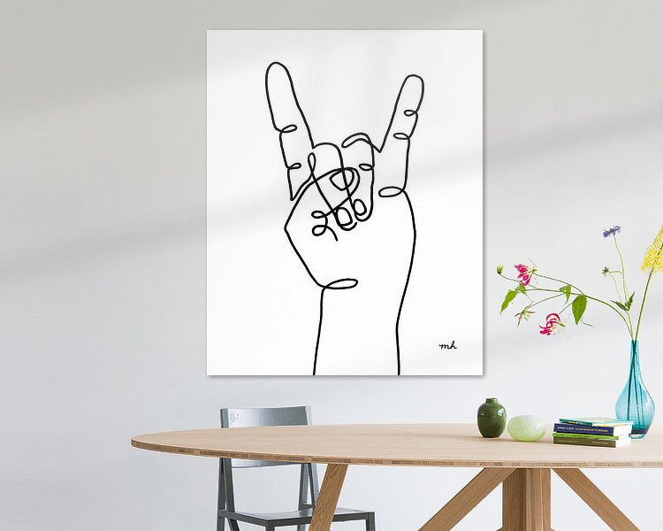 Voorbeeld van het werk in een kamer