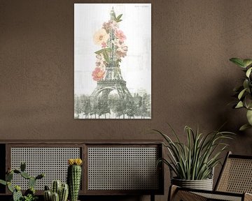 Floral Eiffeltoren neutraal, Wild Apple Portfolio