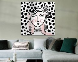 Voorbeeld van het werk in een kamer