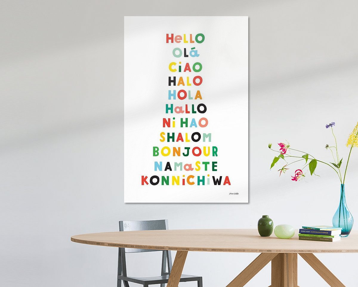 Voorbeeld van het werk in een kamer