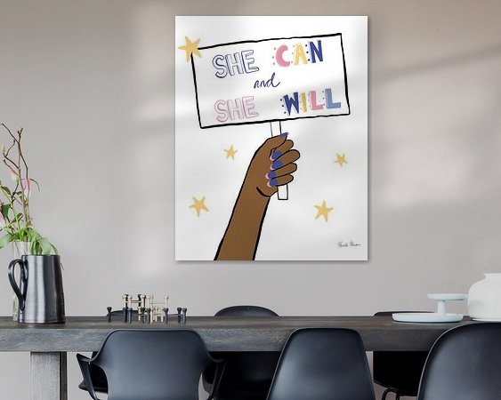 Voorbeeld van het werk in een kamer