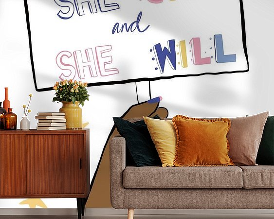 Voorbeeld van het werk in een kamer