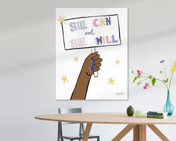 Voorbeeld van het werk in een kamer