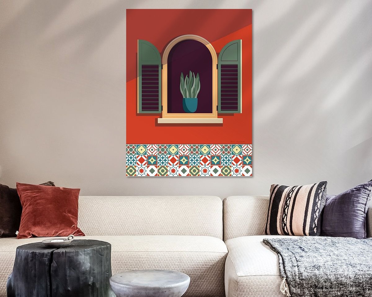 Voorbeeld van het werk in een kamer