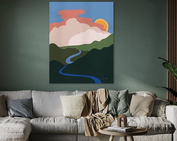 Voorbeeld van het werk in een kamer