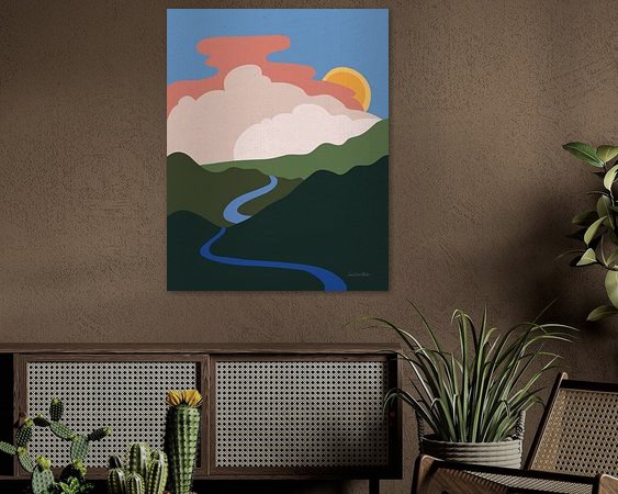 Voorbeeld van het werk in een kamer