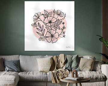 Zwart en wit Botanisch III Rose, Farida Zaman van Wild Apple