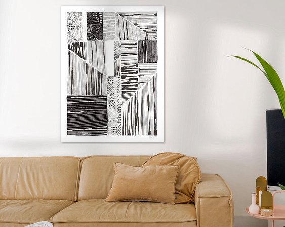 Voorbeeld van het werk in een kamer