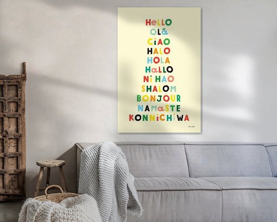 Voorbeeld van het werk in een kamer
