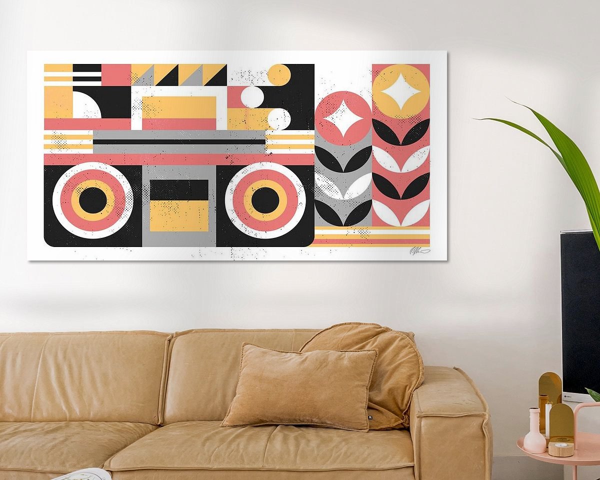 Voorbeeld van het werk in een kamer