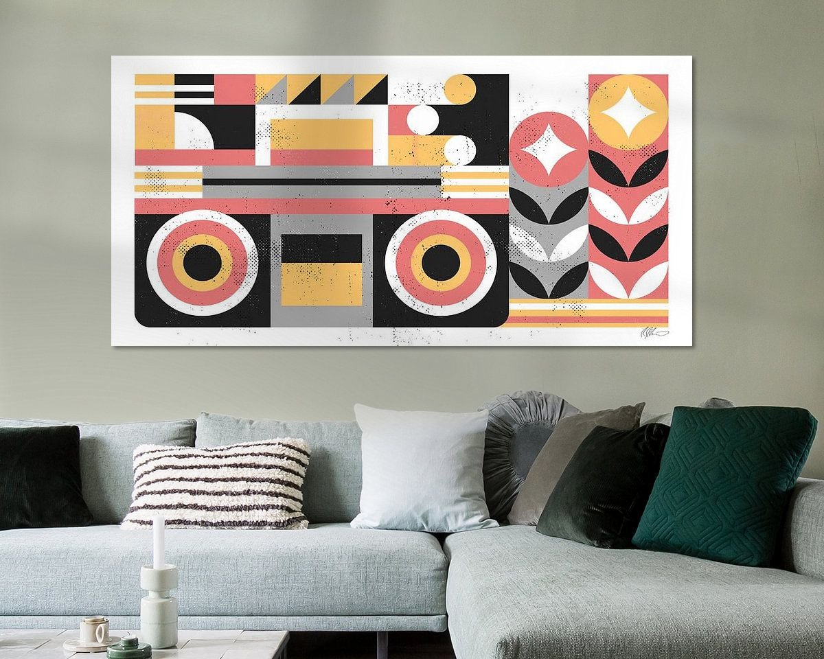 Voorbeeld van het werk in een kamer