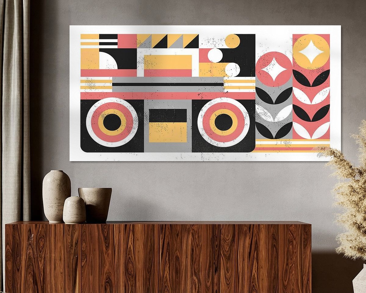 Voorbeeld van het werk in een kamer