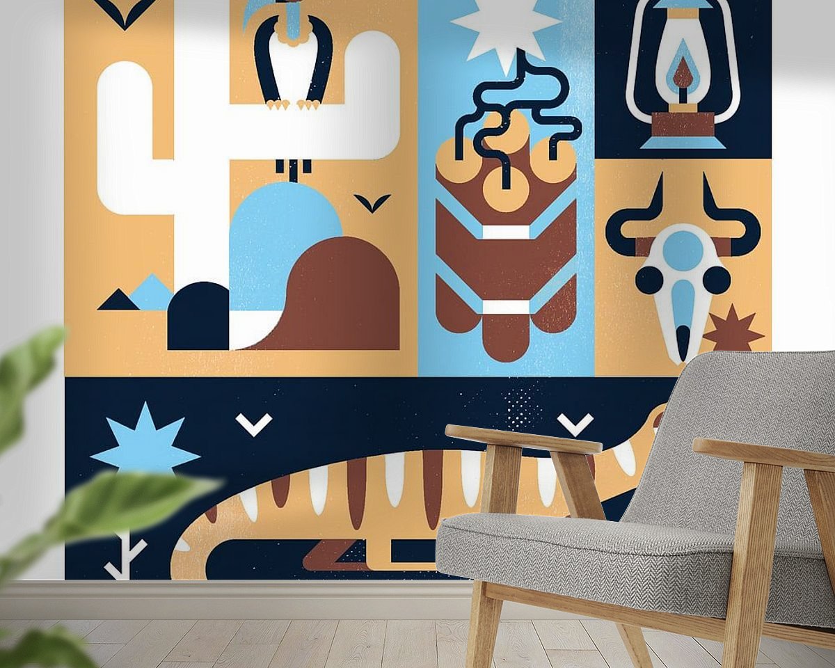 Voorbeeld van het werk in een kamer