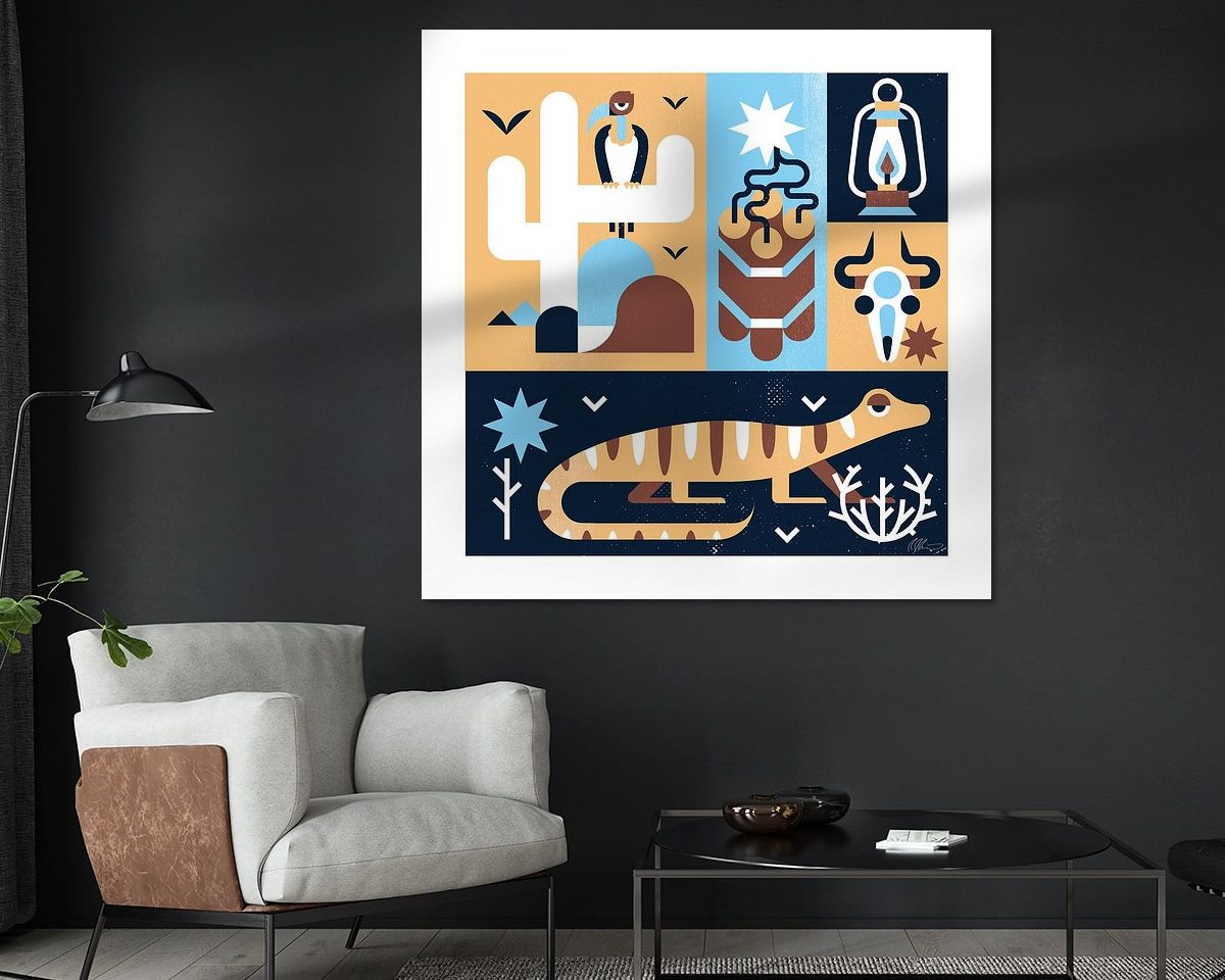 Voorbeeld van het werk in een kamer